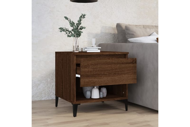 beBasic Sidobord brun ek 50x46x50 cm konstruerat trä - Brown - Sideboard & skänk