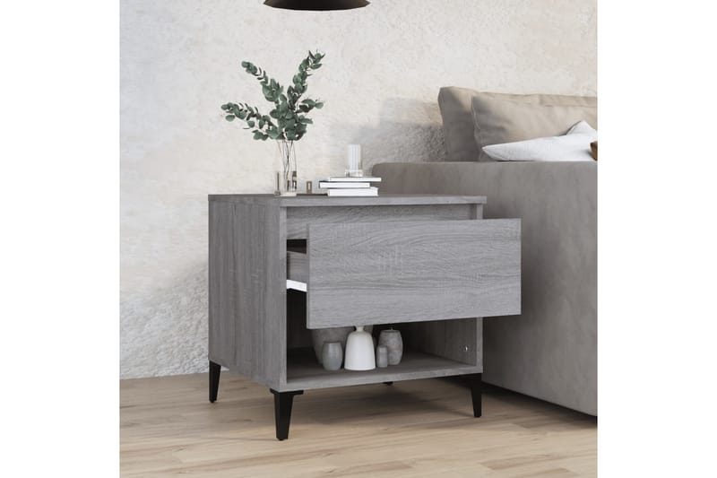 beBasic Sidobord grå sonoma 50x46x50 cm konstruerat trä - Grey - Sideboard & skänk