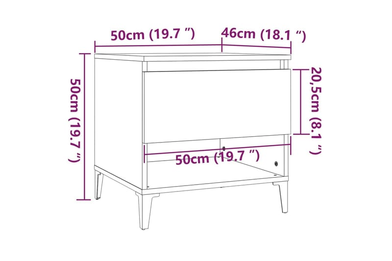 beBasic Sidobord grå sonoma 50x46x50 cm konstruerat trä - Grey - Förvaring - Förvaringsmöbler - Sideboard & skänk