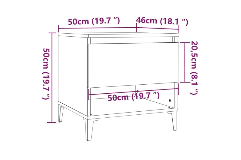 beBasic Sidobord grå sonoma 50x46x50 cm konstruerat trä - Grey - Sideboard & skänk