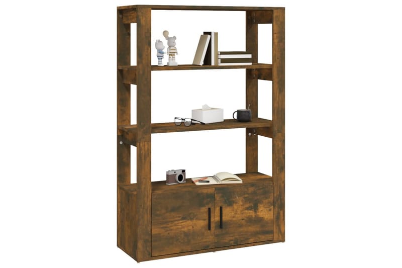 beBasic Sidobord rökfärgad ek 80x30x119,5 cm konstruerat trä - Brown - Förvaring - Förvaringsmöbler - Sideboard & skänk