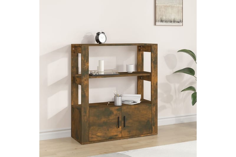 beBasic Sidobord rökfärgad ek 80x30x90 cm konstruerat trä - Brown - Förvaring - Förvaringsmöbler - Sideboard & skänk