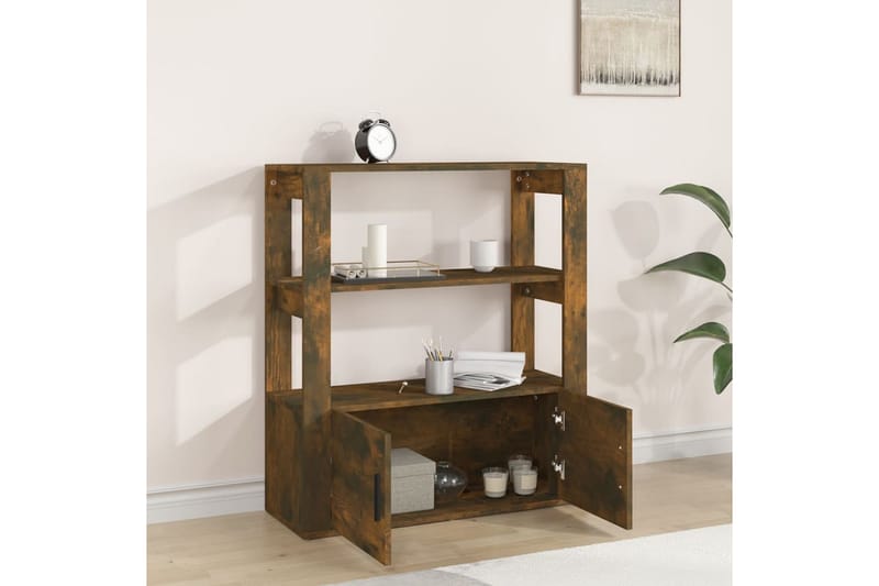 beBasic Sidobord rökfärgad ek 80x30x90 cm konstruerat trä - Brown - Förvaring - Förvaringsmöbler - Sideboard & skänk