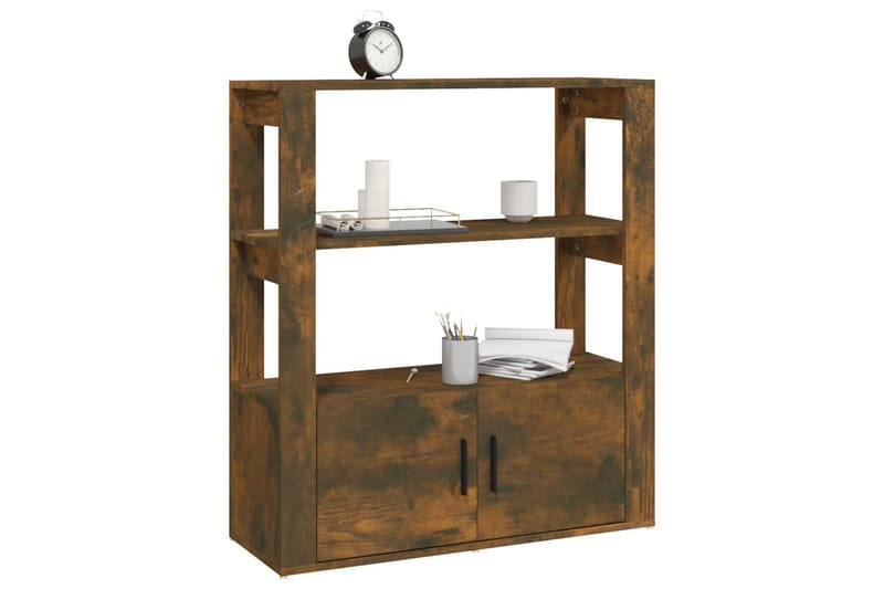 beBasic Sidobord rökfärgad ek 80x30x90 cm konstruerat trä - Brown - Förvaring - Förvaringsmöbler - Sideboard & skänk