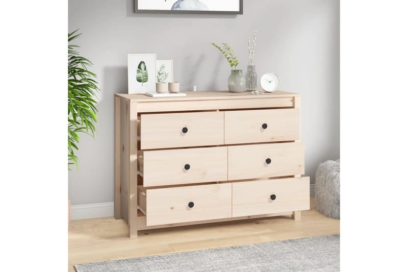beBasic Sidoskåp 100x40x72 cm massiv furu - Brown - Förvaring - Förvaringsmöbler - Sideboard & skänk