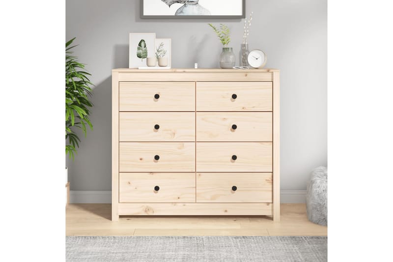 beBasic Sidoskåp 100x40x90 cm massiv furu - Brown - Förvaring - Förvaringsmöbler - Sideboard & skänk