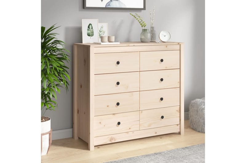 beBasic Sidoskåp 100x40x90 cm massiv furu - Brown - Förvaring - Förvaringsmöbler - Sideboard & skänk
