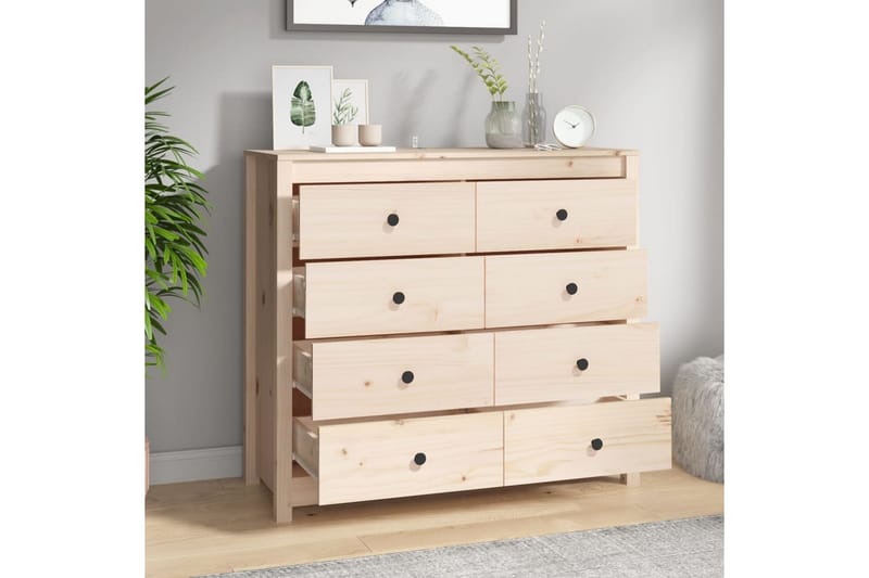 beBasic Sidoskåp 100x40x90 cm massiv furu - Brown - Förvaring - Förvaringsmöbler - Sideboard & skänk