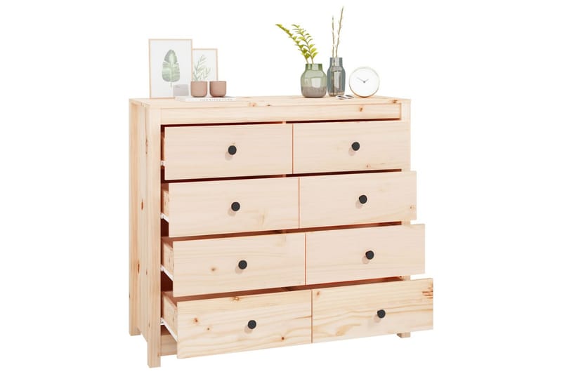 beBasic Sidoskåp 100x40x90 cm massiv furu - Brown - Förvaring - Förvaringsmöbler - Sideboard & skänk