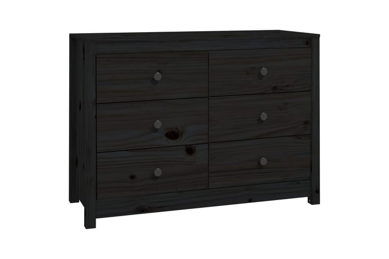 beBasic Sidoskåp svart 100x40x72 cm massiv furu - Black - Sideboard & skänk