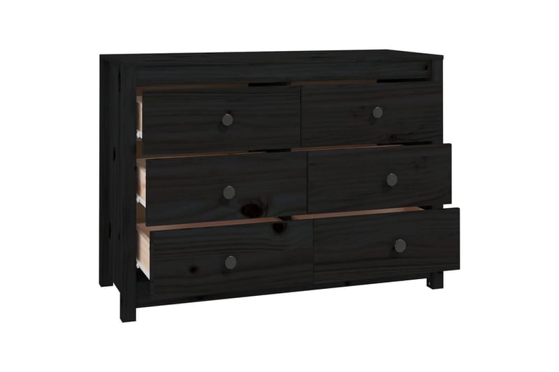 beBasic Sidoskåp svart 100x40x72 cm massiv furu - Black - Förvaring - Förvaringsmöbler - Sideboard & skänk