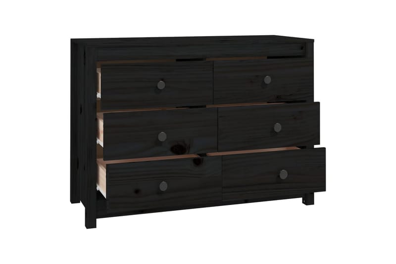 beBasic Sidoskåp svart 100x40x72 cm massiv furu - Black - Sideboard & skänk