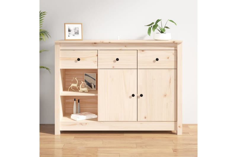 beBasic Skänk 100x35x74 cm massiv furu - Brown - Förvaring - Förvaringsmöbler - Sideboard & skänk