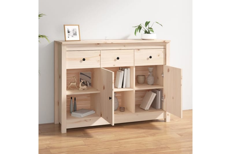 beBasic Skänk 100x35x74 cm massiv furu - Brown - Förvaring - Förvaringsmöbler - Sideboard & skänk