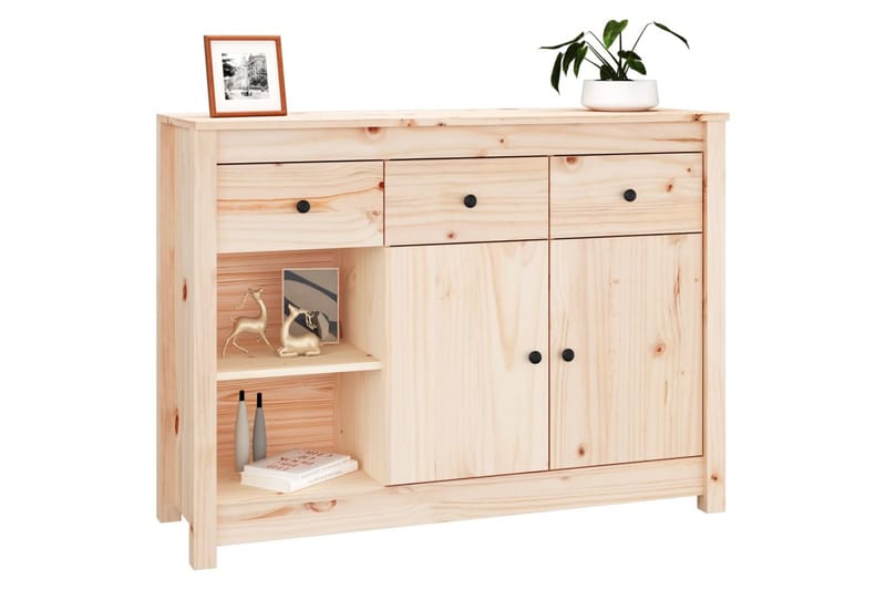 beBasic Skänk 100x35x74 cm massiv furu - Brown - Förvaring - Förvaringsmöbler - Sideboard & skänk