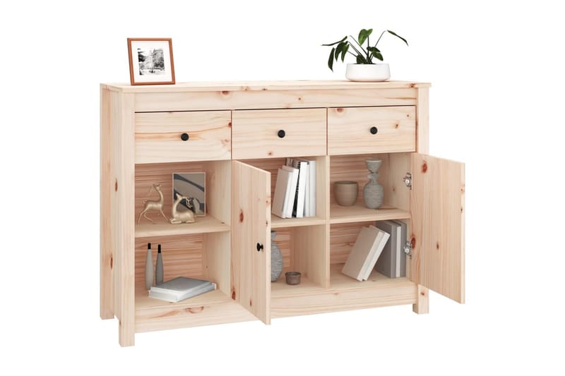 beBasic Skänk 100x35x74 cm massiv furu - Brown - Förvaring - Förvaringsmöbler - Sideboard & skänk