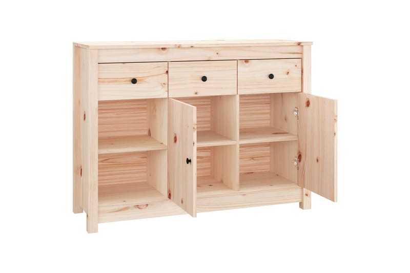 beBasic Skänk 100x35x74 cm massiv furu - Brown - Förvaring - Förvaringsmöbler - Sideboard & skänk