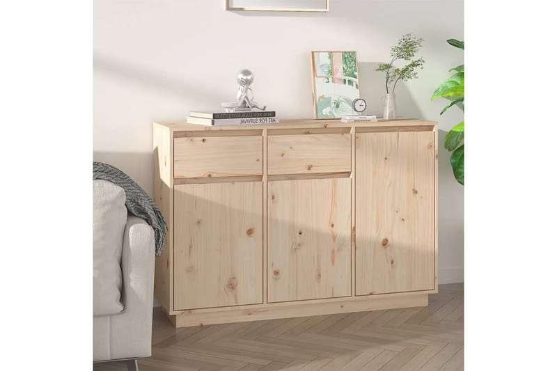 beBasic Skänk 110x34x75 cm massiv furu - Brown - Sideboard & skänk