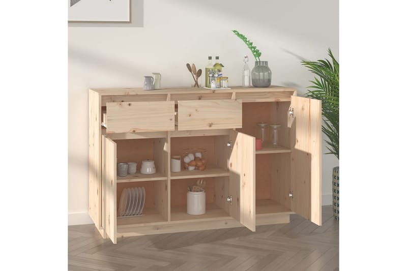 beBasic Skänk 110x34x75 cm massiv furu - Brown - Förvaring - Förvaringsmöbler - Sideboard & skänk