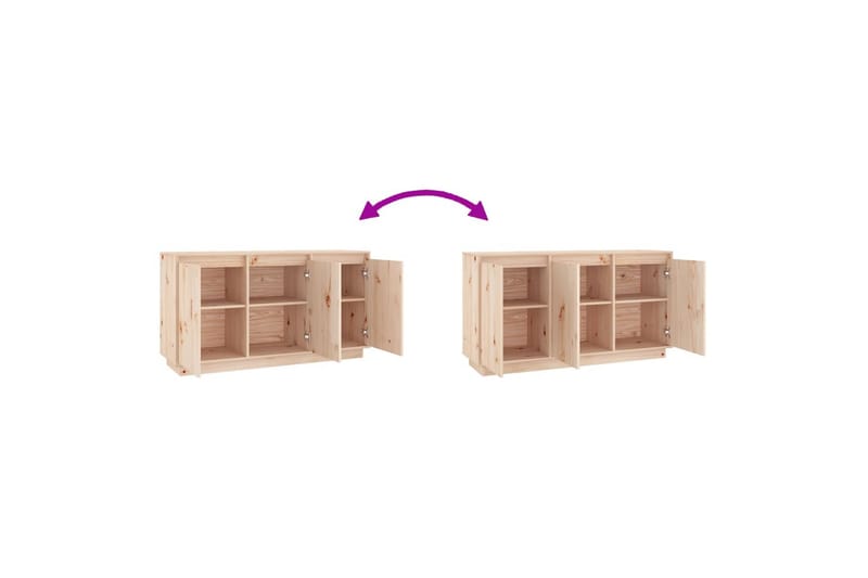 beBasic Skänk 111x34x60 cm massiv furu - Brown - Förvaring - Förvaringsmöbler - Sideboard & skänk