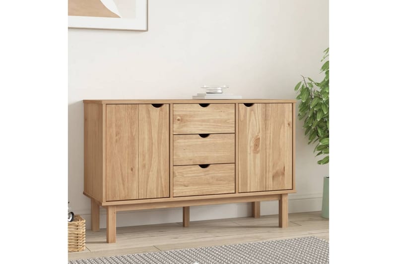 beBasic Skänk 113,5x43x73 cm massiv furu - Brown - Sideboard & skänk