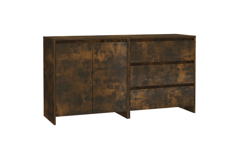 beBasic Skänk 2 delar rökfärgad ek konstruerat trä - Brown - Sideboard & skänk