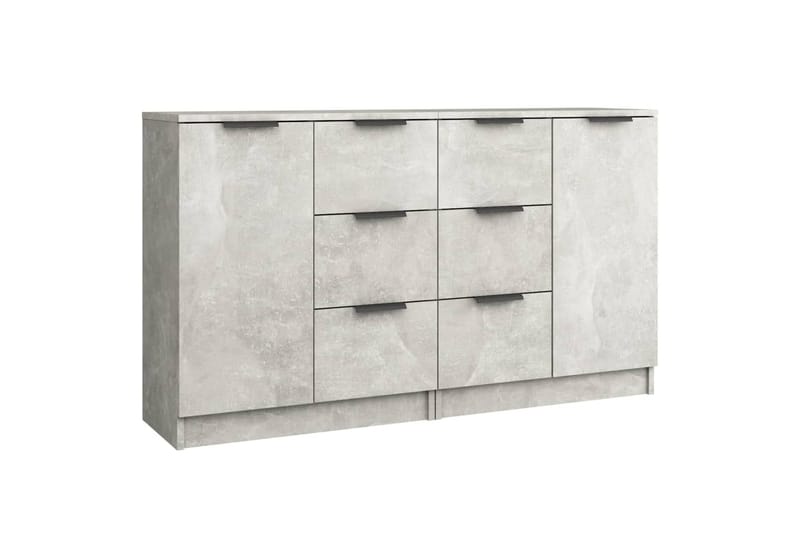 beBasic Skänk 2 st betonggrå 60x30x70 cm konstruerat trä - Grey - Sideboard & skänk