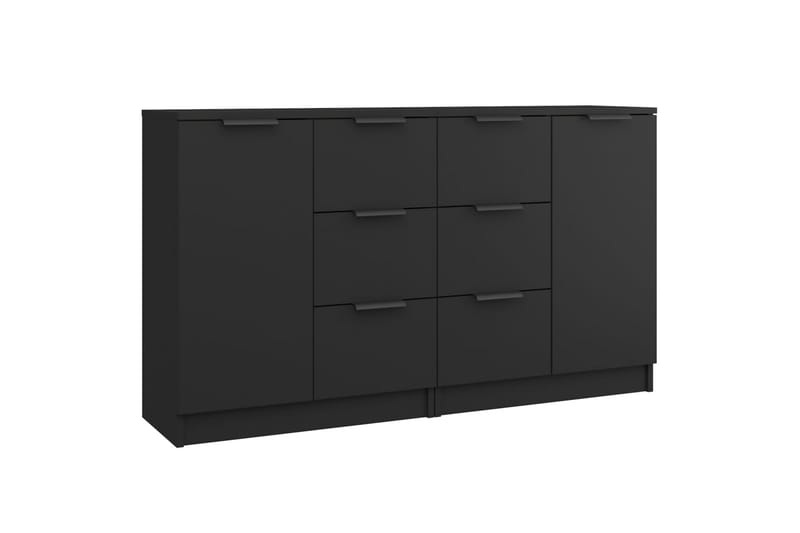 beBasic Skänk 2 st svart 60x30x70 cm konstruerat trä - Black - Sideboard & skänk