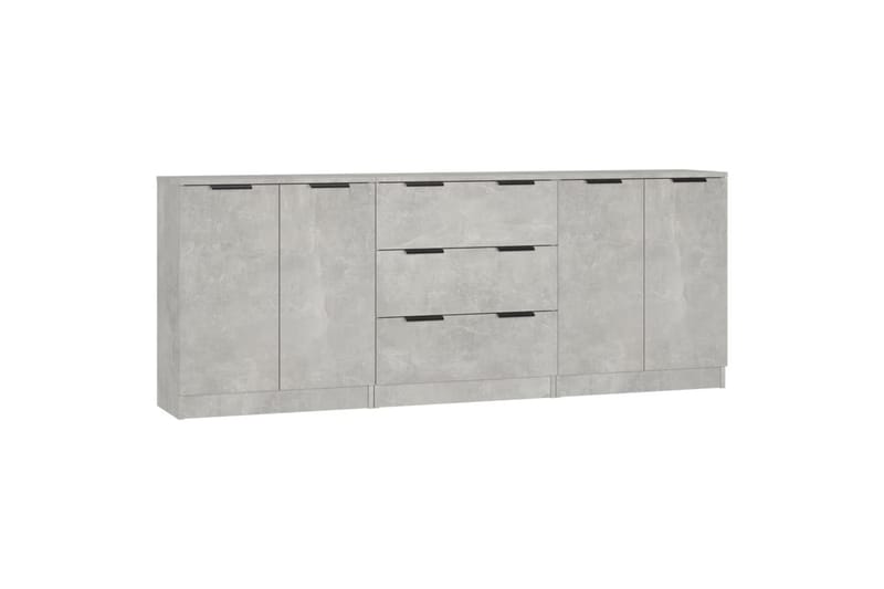 beBasic Skänk 3 delar betonggrå konstruerat trä - Grey - Sideboard & skänk