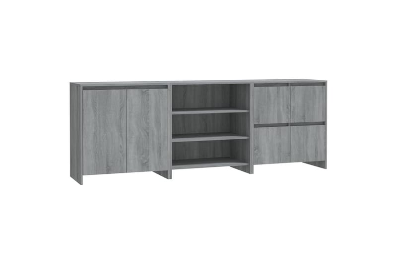 beBasic Skänk 3 delar grå sonoma-ek konstruerat trä - Grey - Förvaring - Förvaringsmöbler - Sideboard & skänk