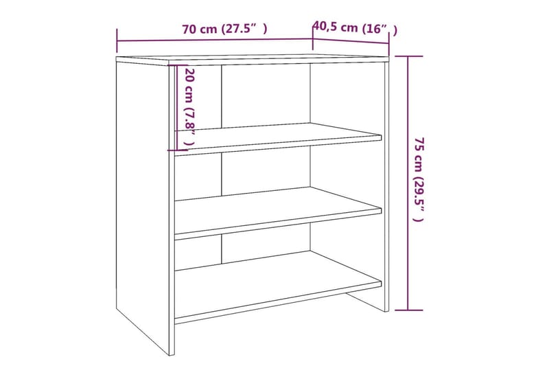 beBasic Skänk 3 delar grå sonoma-ek konstruerat trä - Grey - Sideboard & skänk