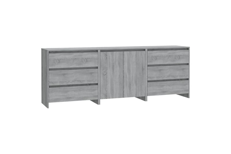 beBasic Skänk 3 delar grå sonoma-ek konstruerat trä - Grey - Förvaring - Förvaringsmöbler - Sideboard & skänk