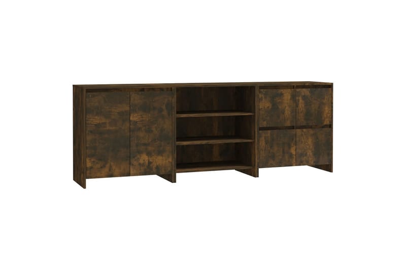 beBasic Skänk 3 delar rökfärgad ek konstruerat trä - Brown - Sideboard & skänk