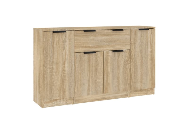 beBasic Skänk 3 delar Sonoma ek konstruerat trä - Brown - Förvaring - Förvaringsmöbler - Sideboard & skänk