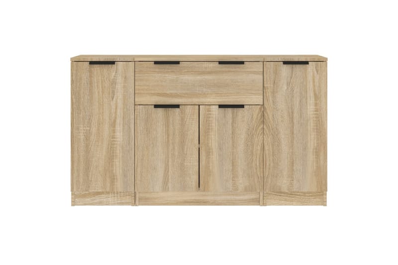 beBasic Skänk 3 delar Sonoma ek konstruerat trä - Brown - Förvaring - Förvaringsmöbler - Sideboard & skänk