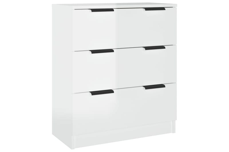 beBasic Skänk 3 delar vit högglans konstruerat trä - White - Sideboard & skänk