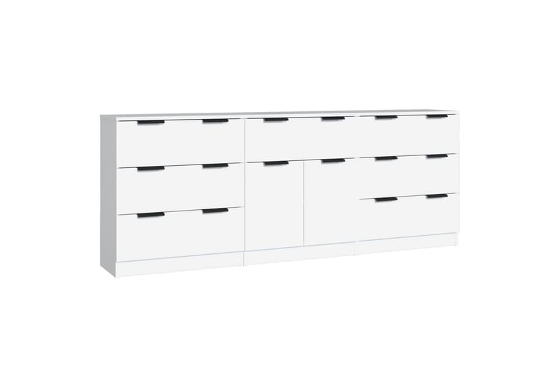 beBasic Skänk 3 delar vit konstruerat trä - White - Sideboard & skänk