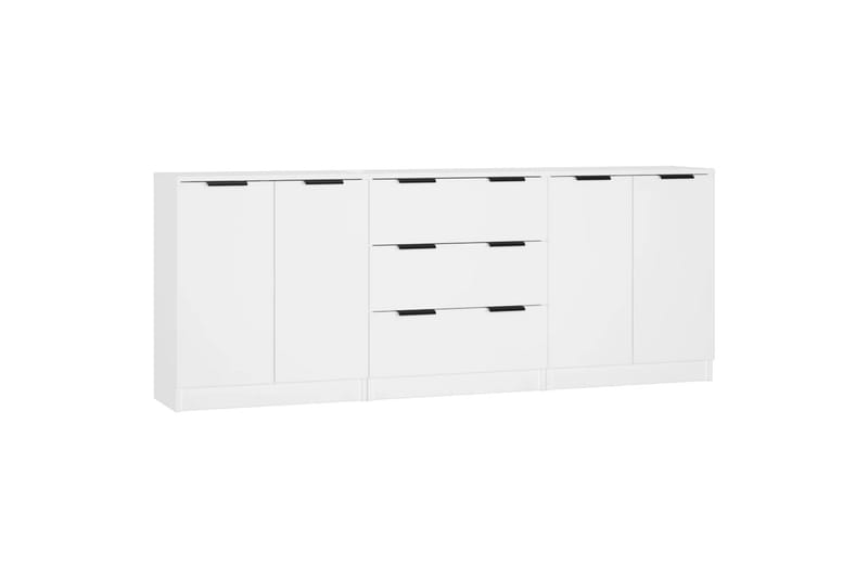 beBasic Skänk 3 delar vit konstruerat trä - White - Sideboard & skänk