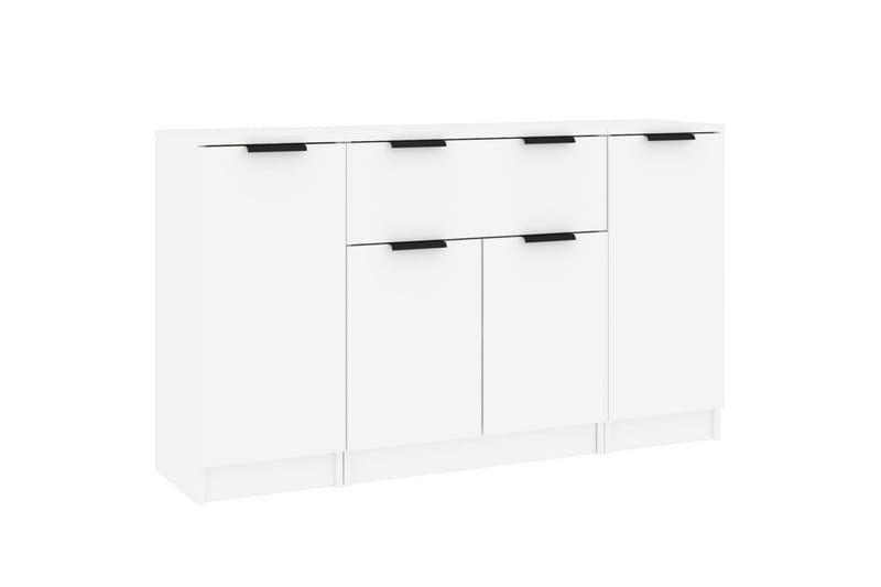 beBasic Skänk 3 delar Vit konstruerat trä - White - Sideboard & skänk