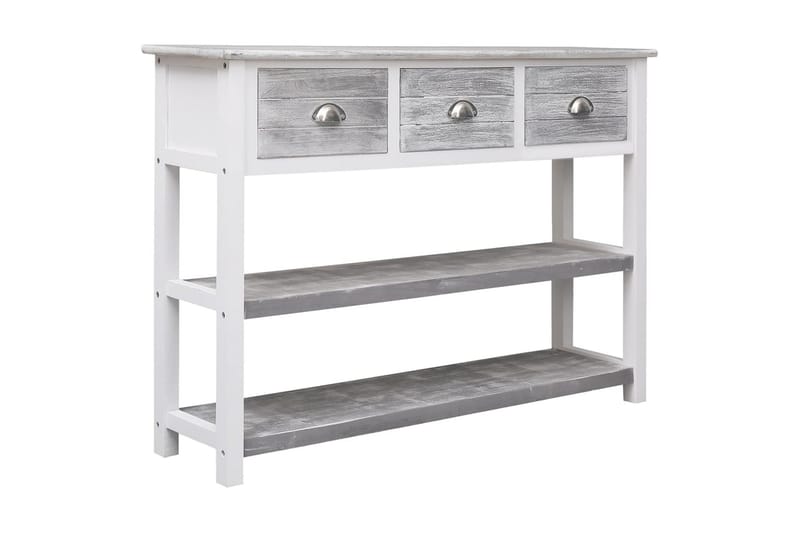 beBasic Skänk antikgrå 108x30x76 cm massivt kejsarträ - Grey - Sideboard & skänk