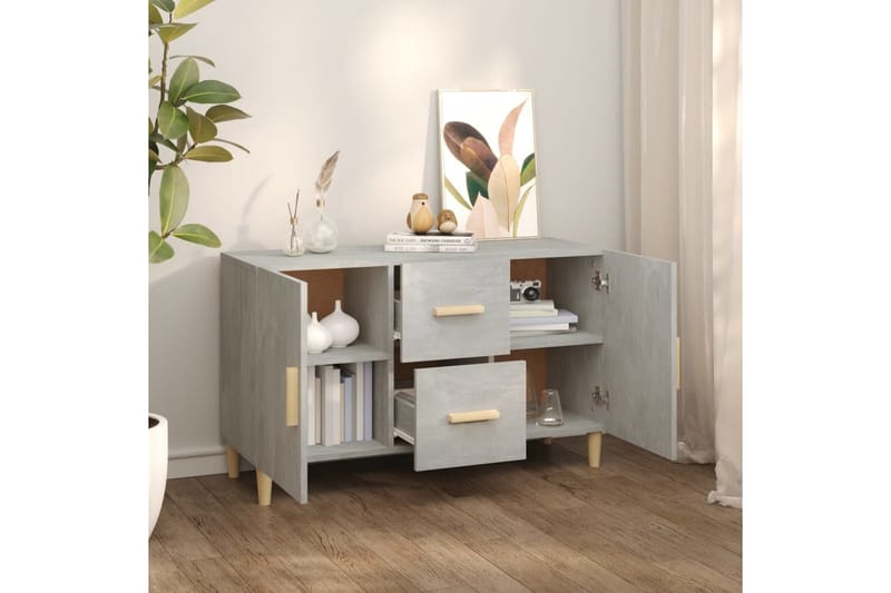 beBasic Skänk betonggrå 100x36x60 cm konstruerat trä - Grey - Sideboard & skänk