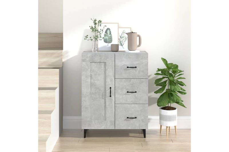 beBasic Skänk betonggrå 69,5x34x90 cm konstruerat trä - Grey - Sideboard & skänk