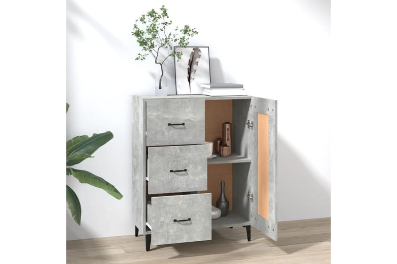 beBasic Skänk betonggrå 69,5x34x90 cm konstruerat trä - Grey - Sideboard & skänk