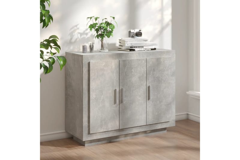 beBasic Skänk betonggrå 92x35x75 cm konstruerat trä - Grey - Förvaring - Förvaringsmöbler - Sideboard & skänk