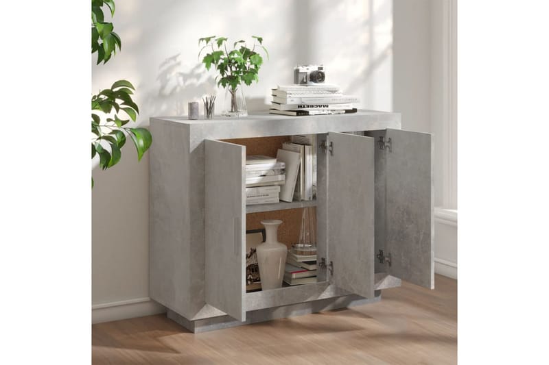 beBasic Skänk betonggrå 92x35x75 cm konstruerat trä - Grey - Sideboard & skänk