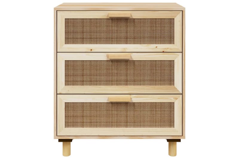 beBasic Skänk brun 60x30x70 cm massiv furu och naturlig rotting - Brown - Förvaring - Förvaringsmöbler - Sideboard & skänk