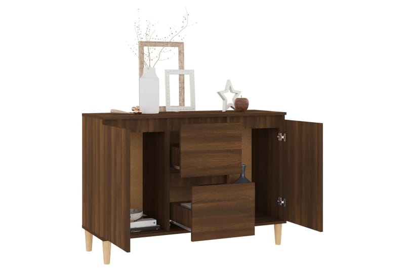 beBasic Skänk brun ek 103,5x35x70 cm konstruerat trä - Brown - Sideboard & skänk