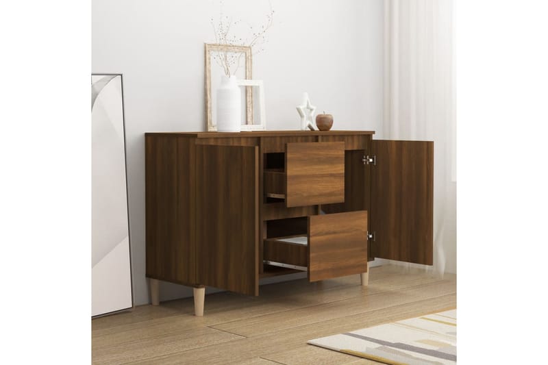 beBasic Skänk brun ek 103,5x35x70 cm konstruerat trä - Brown - Sideboard & skänk