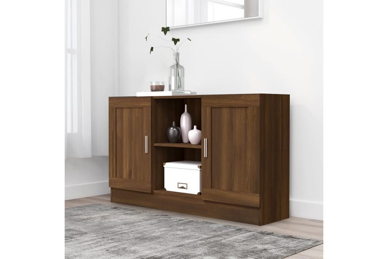 beBasic Skänk brun ek 120x30,5x70 cm konstruerat trä - Brown - Sideboard & skänk