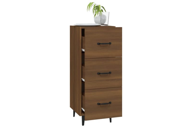 beBasic Skänk brun ek 34,5x34x90 cm konstruerat trä - Brown - Sideboard & skänk